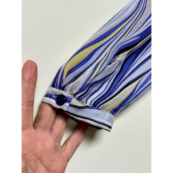 LAFAYETTE 148 100% Silk Sheer Long Sleeve Blouse, Edward Wilkerson, Sz 10 - Picture 6 of 9